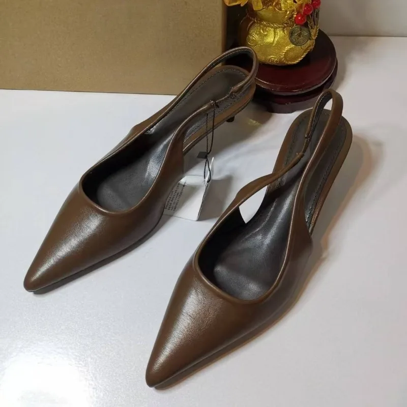 

Sexy Pointed Toe Kitten Heels Women Dress Pumps 2025 Autumn Luxury Designer Elegant Party Slingback Retro Style Ladies Shoes