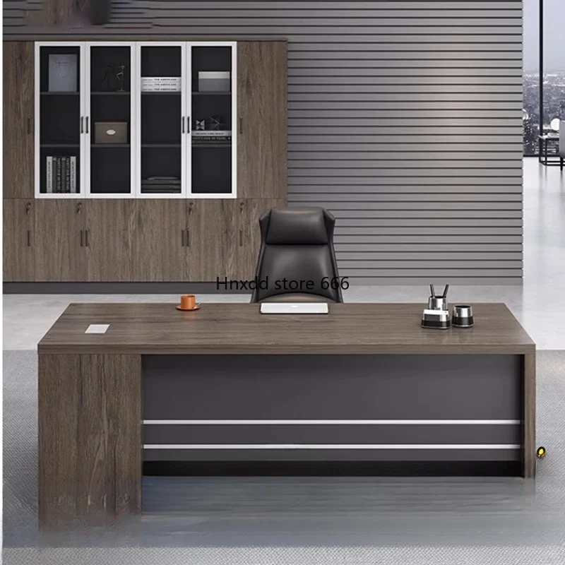 Simple modern boss supervisor manager office desk and chair combination