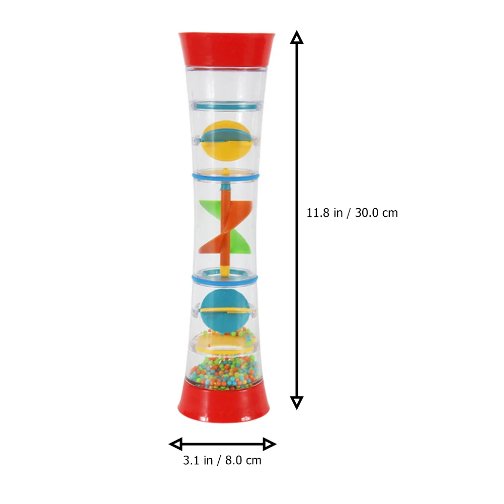 1pc Rain Sound Tube Kaleidoscope For Babies Rotating Hand Bell Cognitive Plaything Plastic Educational Infant Rattle