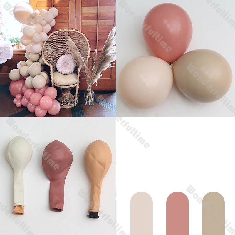 DIY Balloon Garland Arch Kit Beige Blush Nude Blue Birthday Balloons Set Baby Shower Decoration Wedding Bridal Shower Air Globos