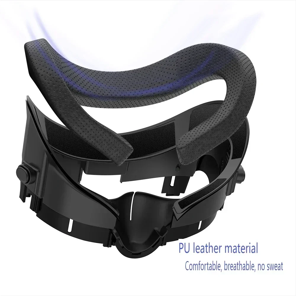 FOR Meta Quest 3 VR Comfort Kit Premium PU Leather Face Mask Cover Ice Silk Fabric Pad Durable Enhanced Facial Interface