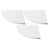 3pcs Round Corner Floating 3-Tier Wall Mount Display Rack For Home Office Storage Shelf Composite Board Wall Display