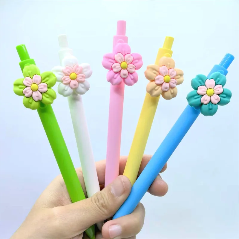 جديد جديد 3D زهرة سلسلة قلم محايد اللون لينة فيلم زهرة على شكل قلم حبر جاف الإبداعية هدية القلم مناسبة للاستخدام المكتبي #4