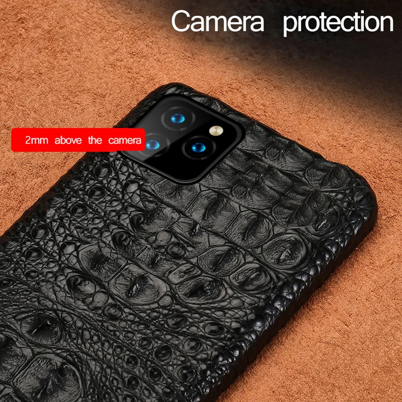 LANGSIDI Crocodile Genuine Leather case For Iphone 15 14 pro max 13 Pro max 12 mini 11 xs max Original Luxury back cover fundas