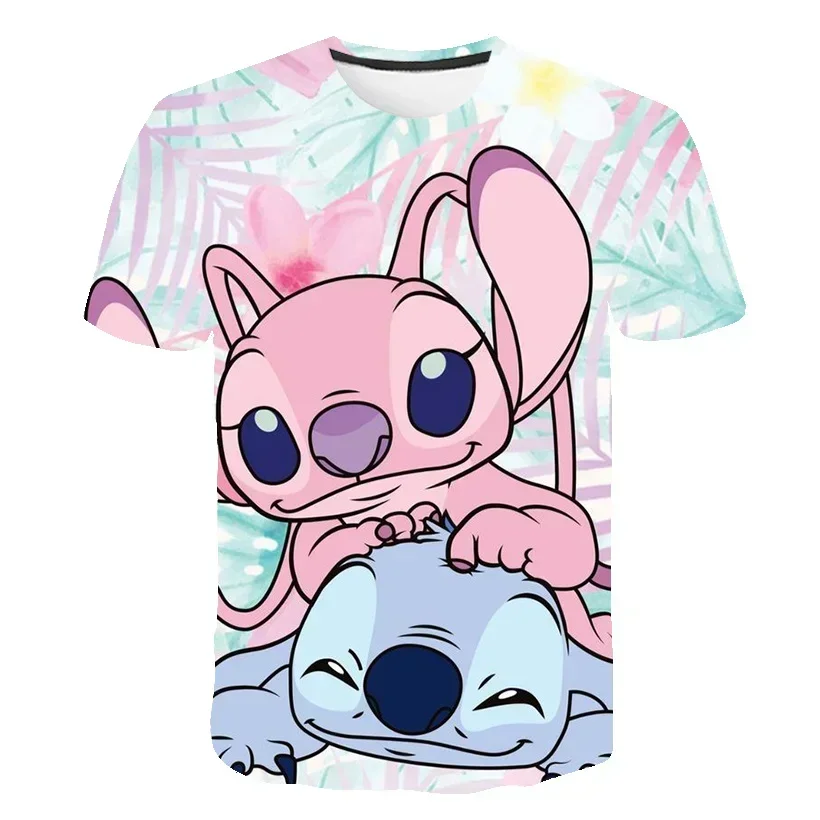 New Kawaii Lilo Stitch Cartoon T Shirt Children Kids Stitch Cute Manga T-shirt Y2k Graphic Tshirt Girl Boy Top Tees Lilo Stich