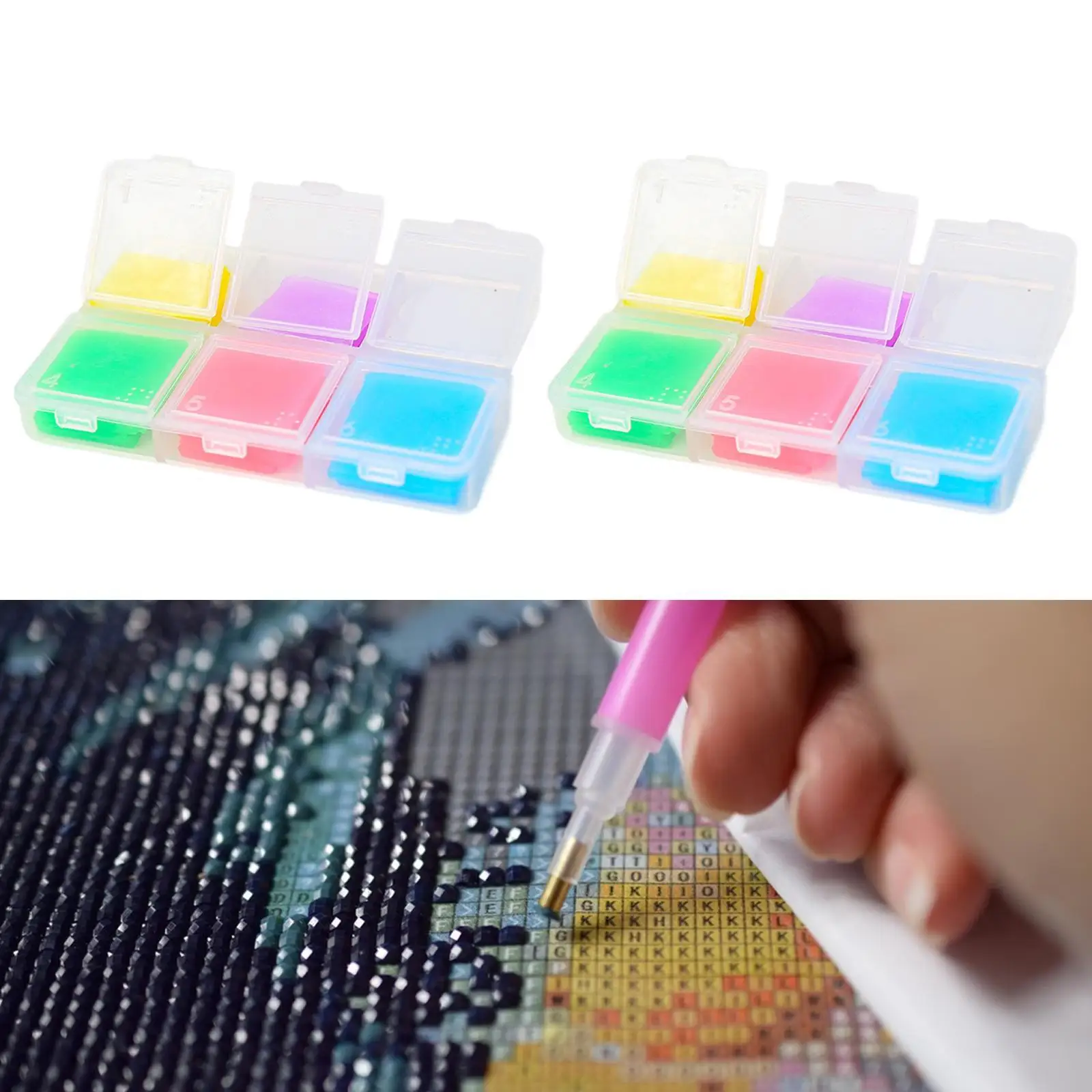 2 Pieces Painting Glue Clay Set 6 Colors Art Painting for Embroidery Crafts