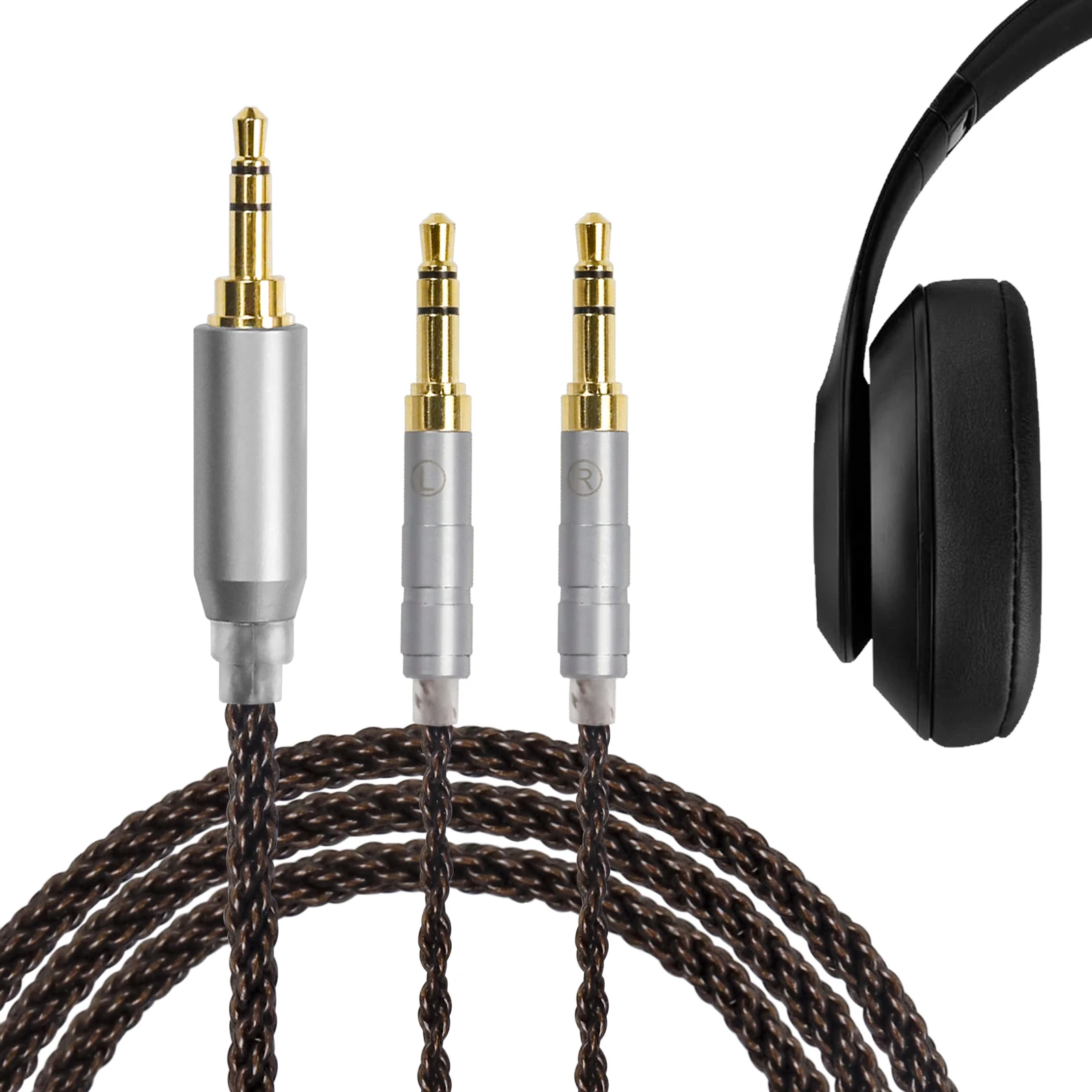 OKCSC-Cable de repuesto para auriculares ZT8, conector Dual de 3,5mm, 8 núcleos, trenzado, plateado, para Hifiman Sundara Ananda