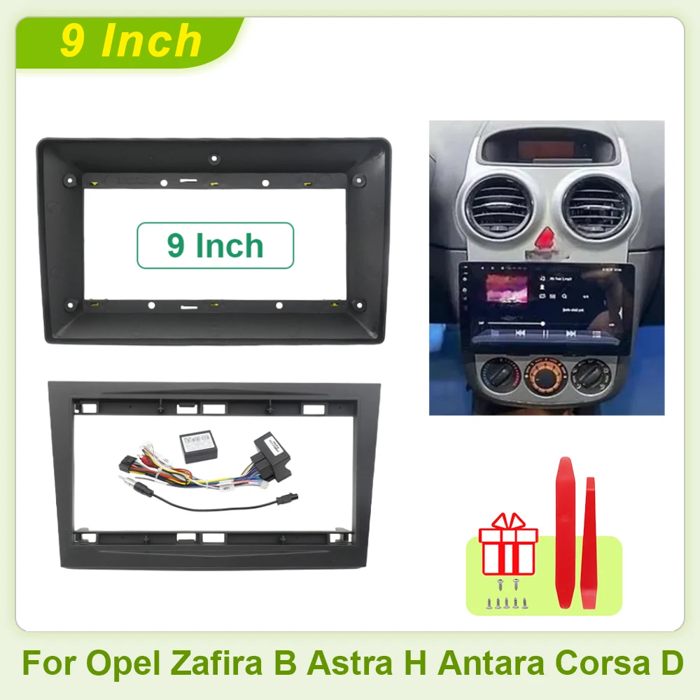 2DIN Car 9Inch For Opel Zafira B Astra H Antara Corsa D Fascia Frame Adapter Canbus Box Android Radio Dash Fitting Panel Kit
