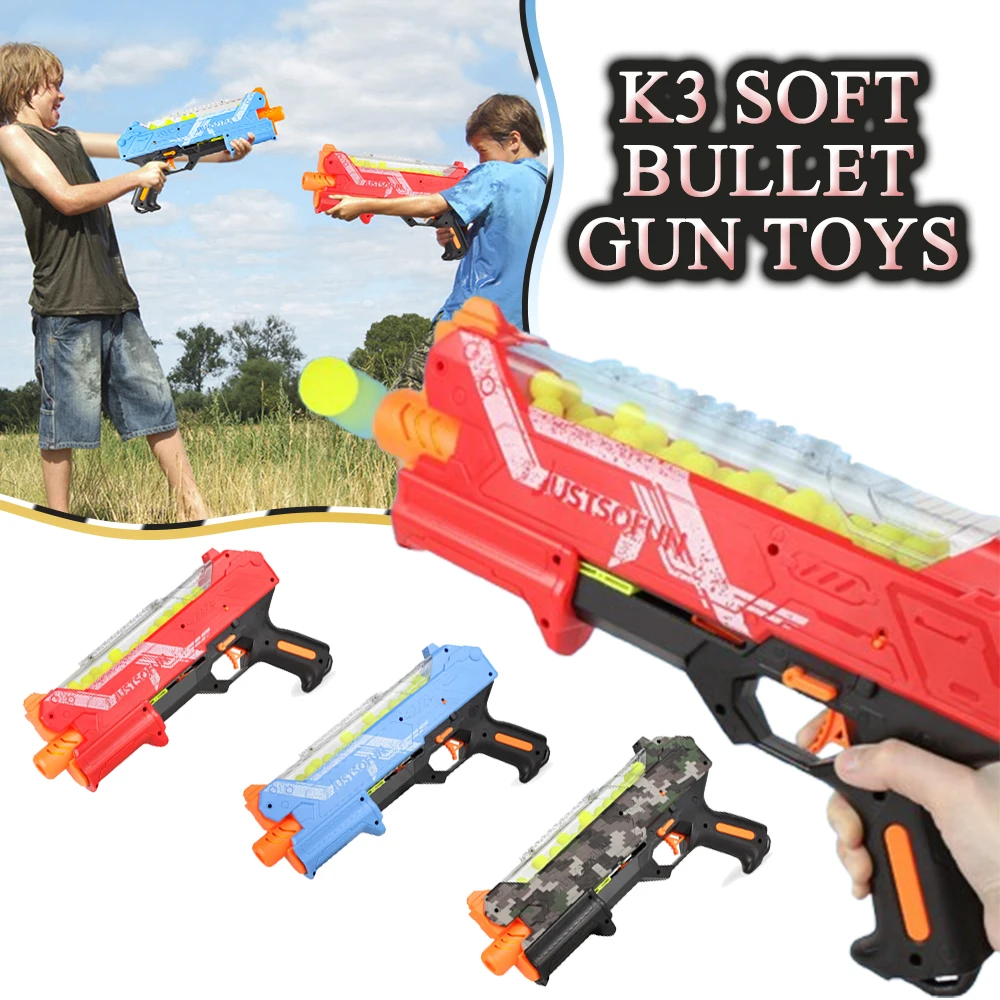 

K3 Soft Bullet Gun Toys Children's Continuous Firing Toy Gun High Capacity Dart Foam Blaster Toy for Boys Girls CS Shooting Game