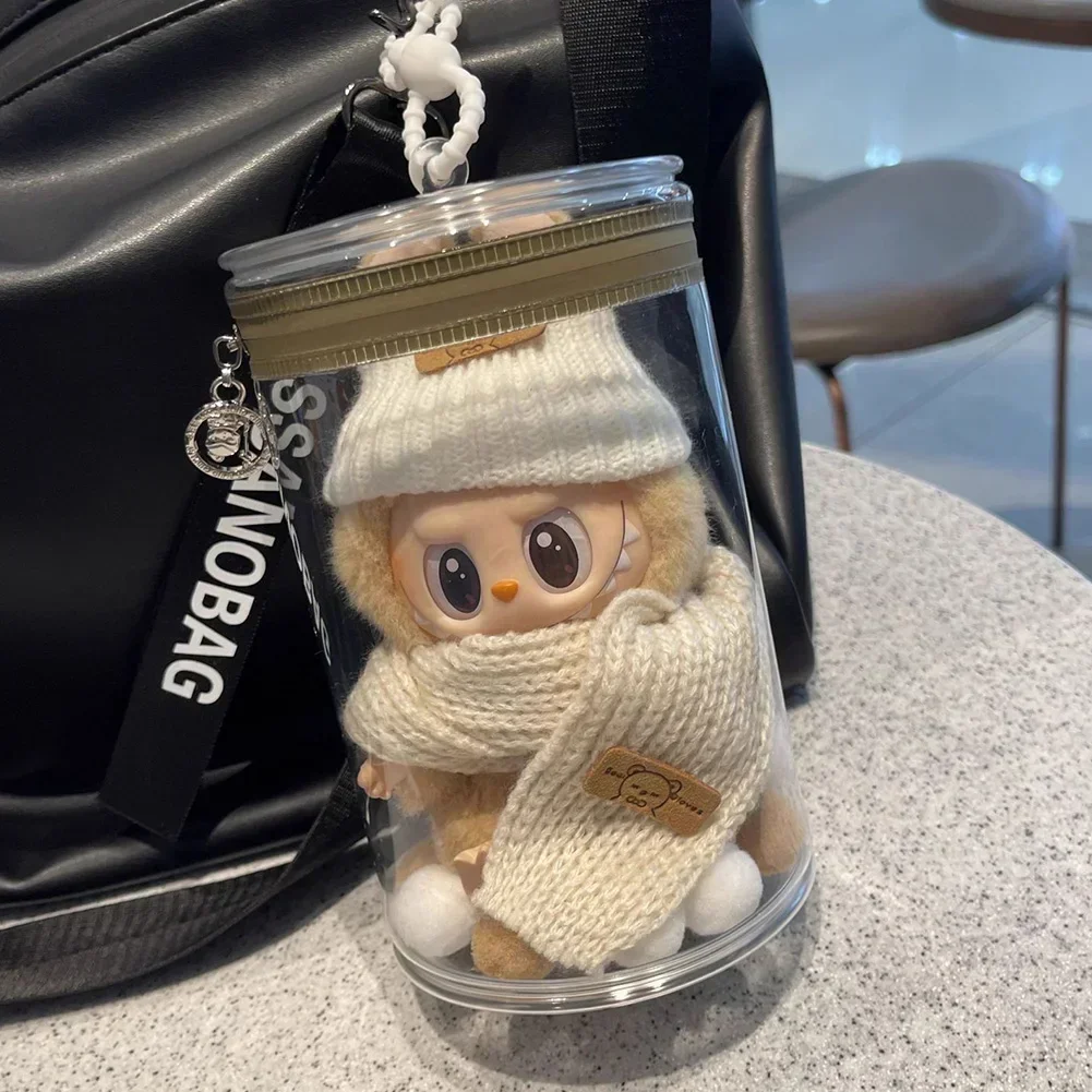 

Для 15-17 см Labubu V1 V2 V3 прозрачная цилиндрическая сумка для хранения кукол аксессуары для кукол