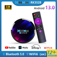 H96 Max Smart TvBox Android 13 RK3528 Quad Core 8K video decode 4KUHD Output WiFi6@BT5.0 Netflix streaming Tv Box Android