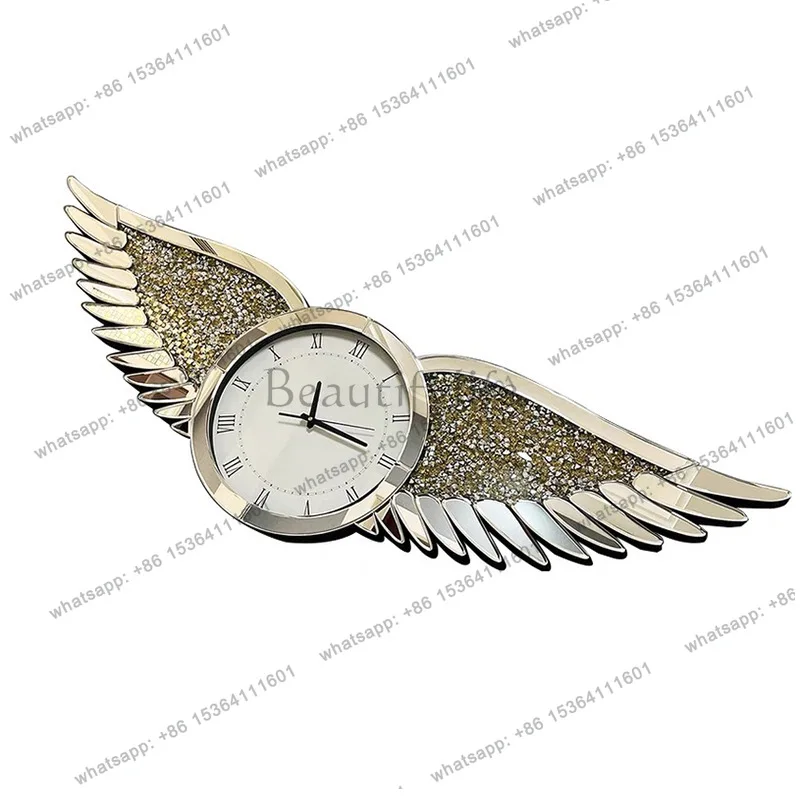 PG light luxury decoration romantic diamondencrusted fashion wall clock silent sweep second watch artistic modeling mirror clock