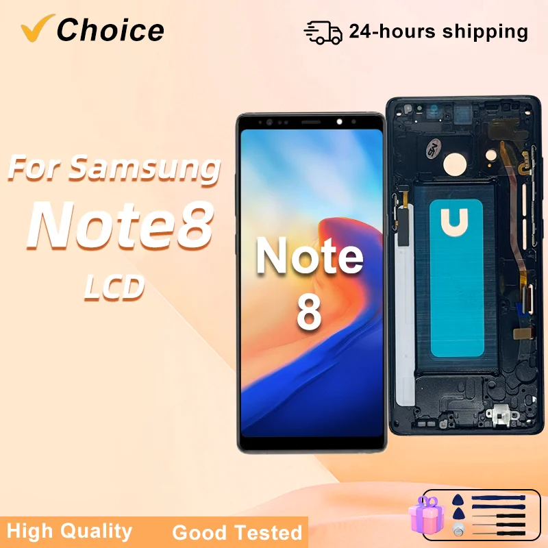 Note 8 Display Screen With Frame For Samsung Note8 N950F N950U N950W N950FD LCD Display Touch Screen Digitizer Assembly Repair