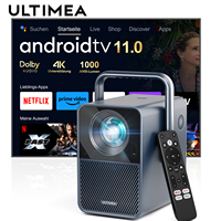 ULTIMEA 1080P Projector Android TV 11.0 with Netflix 4K Home Theater Projector with Obstacle Avoidance Dolby Audio Smart Beamer