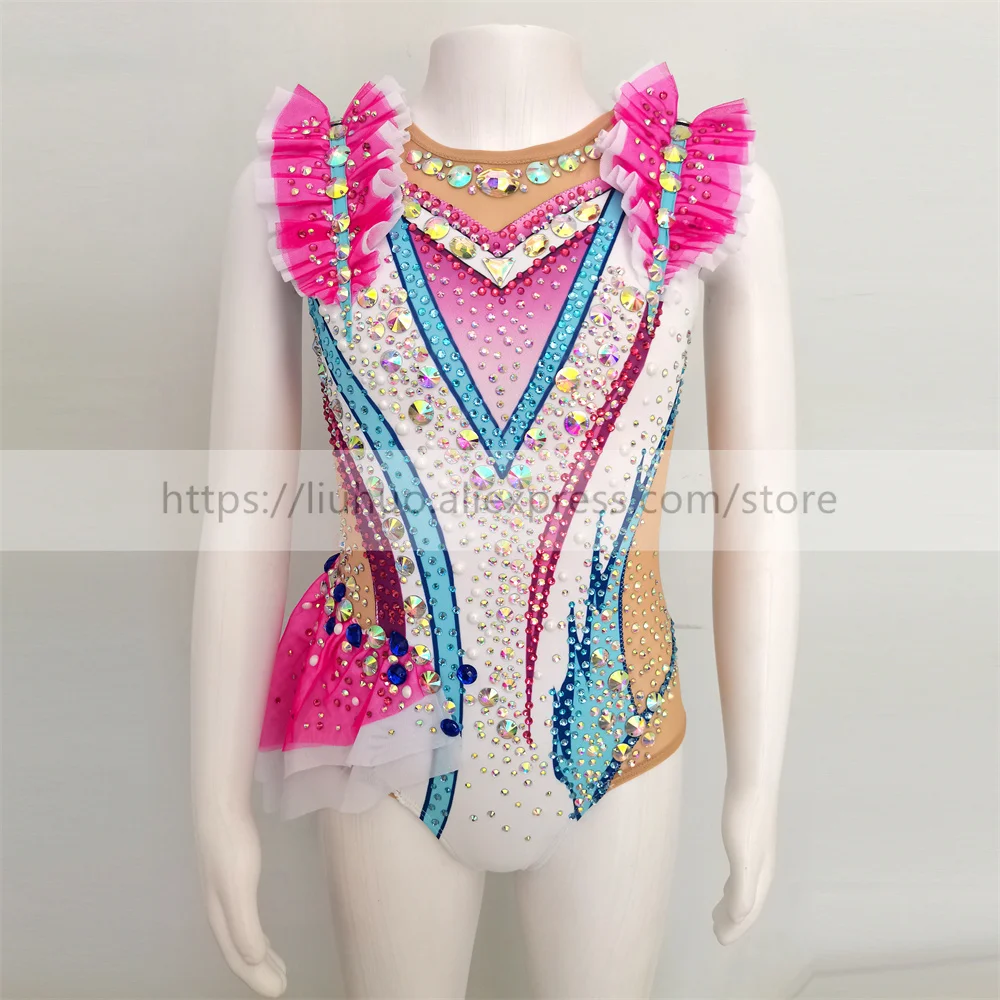 LIUHUO Customize Women Girl Costume Performance Rhythmic Gymnastics Child Leotards Competition Teens Skating Dress Multicolour