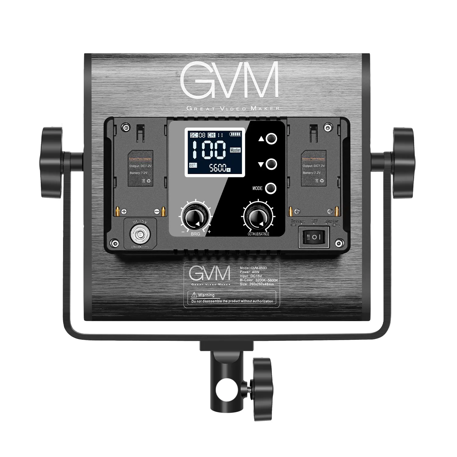 GVM-850D شعاع عالي 40 وات ثنائي اللون وقوة عالية 360 درجة °   مجموعة إضاءة التصوير الفوتوغرافي لفيديو RGB بالألوان الكاملة مع التحكم في التطبيق