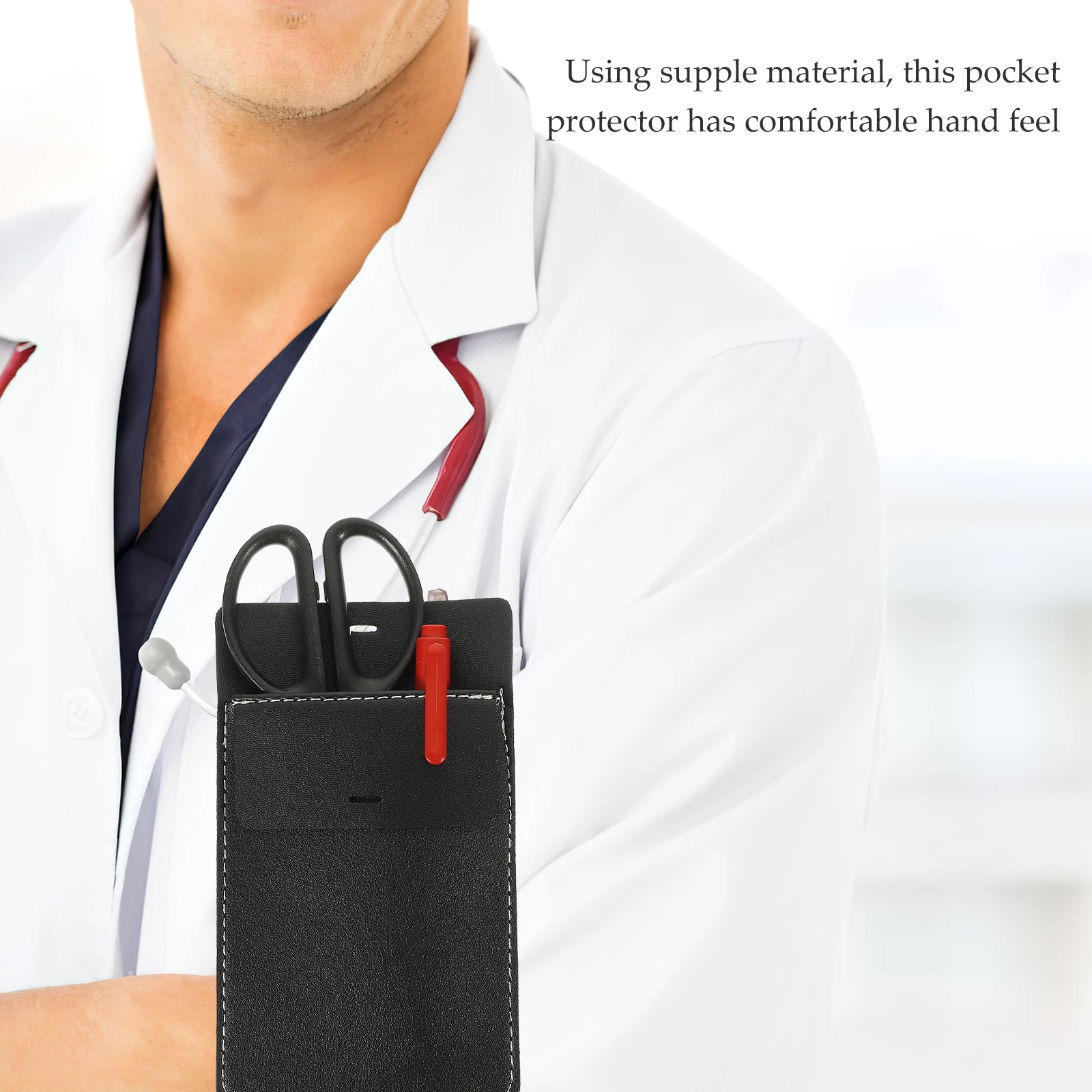

Pen Holder Pocket Organizer Pouch Pointer Protectors Black Pencil Nurse
