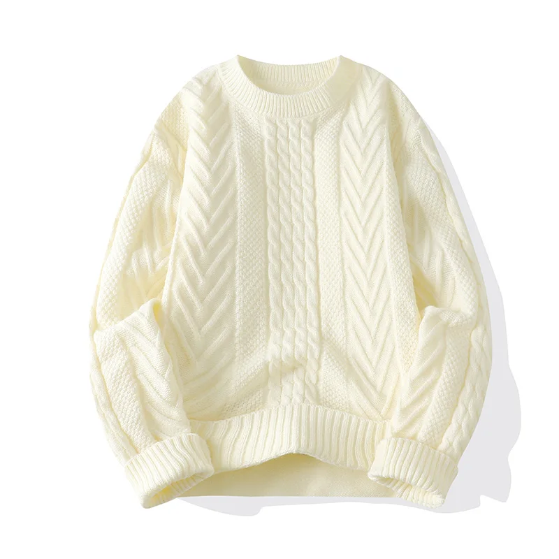 Crew Neck Knitwear Warm Outerwear Shirt Tops Loose Pullover Autumn Winter New Thicken Fashion Clothes Sweatshirt Knitted Sweater