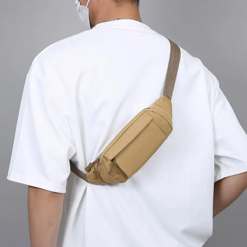 حقيبة صدر للرجال من نسيج النايلون، متعددة الوظائف، حقيبة خصر تكتيكية، حقيبة هاتف رياضية خارجية، حقيبة كروس متعددة الاستخدامات قابلة للتعديل