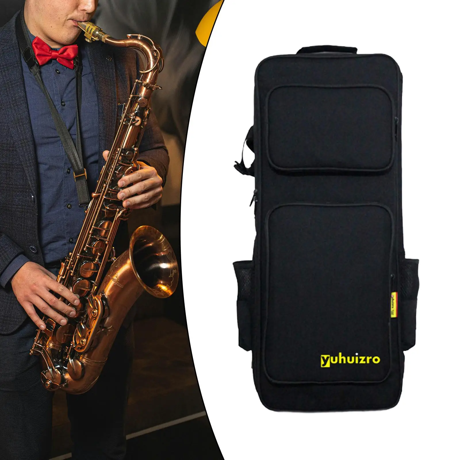 Saxophone Storage Bag, Padded, Water-repellent Saxophone Gig Bag with Outside