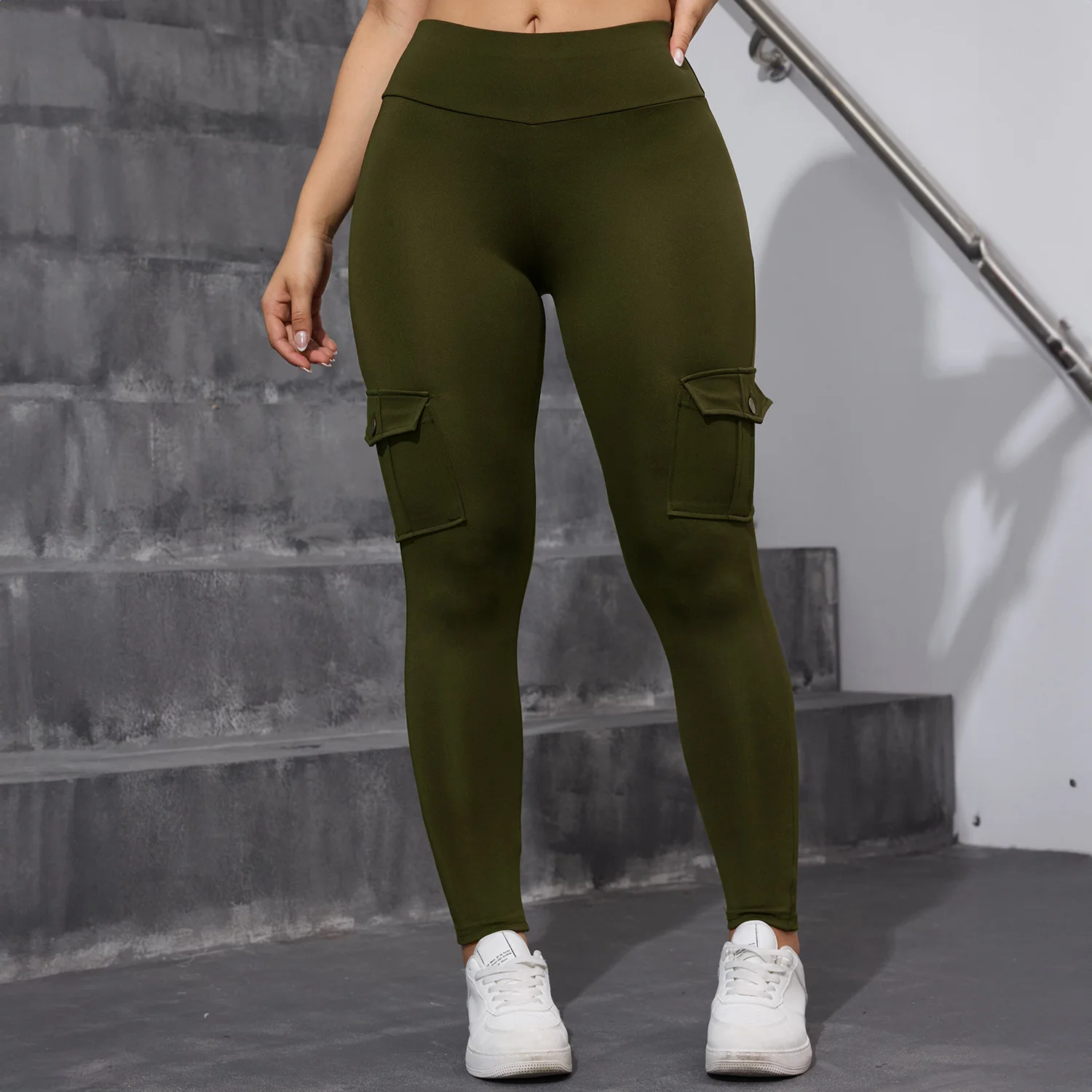 SALSPOR Women Yoga Pants High Waist Military Style Sport Leggings Gym Slim Fit Pocket Sweatpants Outdoor Running Fitness Pants