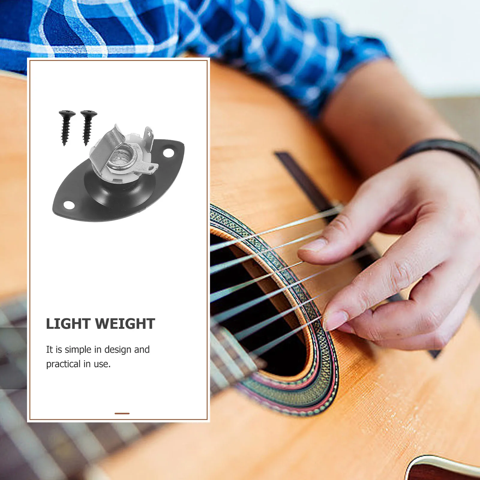 

Electric Guitars Jack Hardware Tail Pin Output Connection Plate Metal Part Black