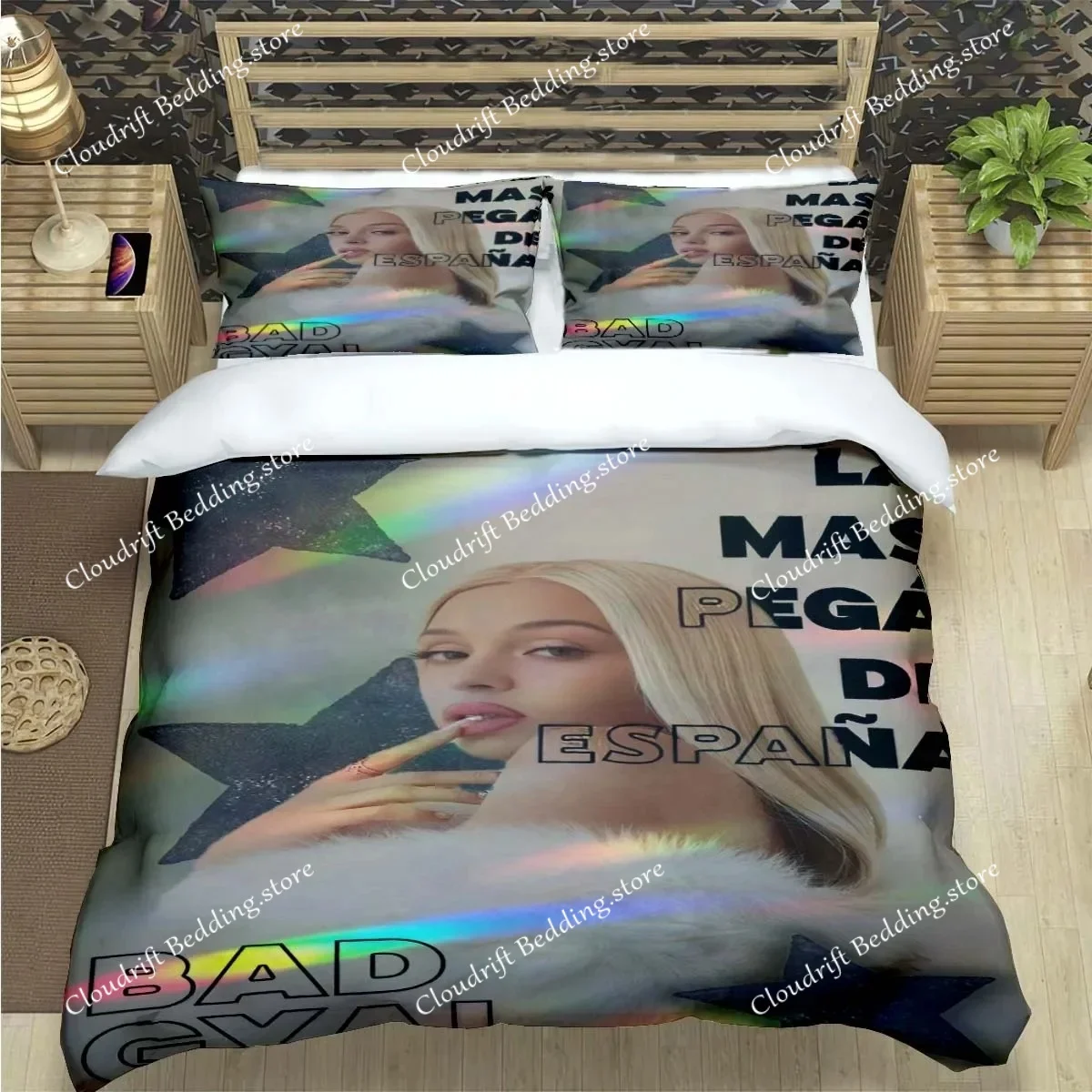 

Fashion Spain Hot Female Singer B-bad G-Gyal Print Bedding Set Duvet Cover Comforter Bed Youth Kids Girl Boys Luxury Gift