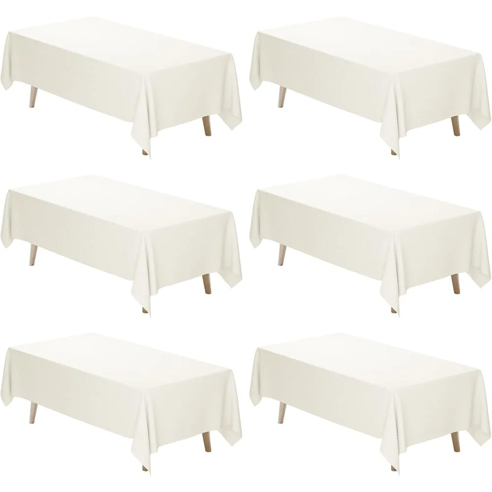 

Комплект из 6 прямоугольных скатертей из полиэстера цвета слоновой кости, 70 x 120 столов длиной 6–8 футов, идеально подходят для вечеринок и банкетов