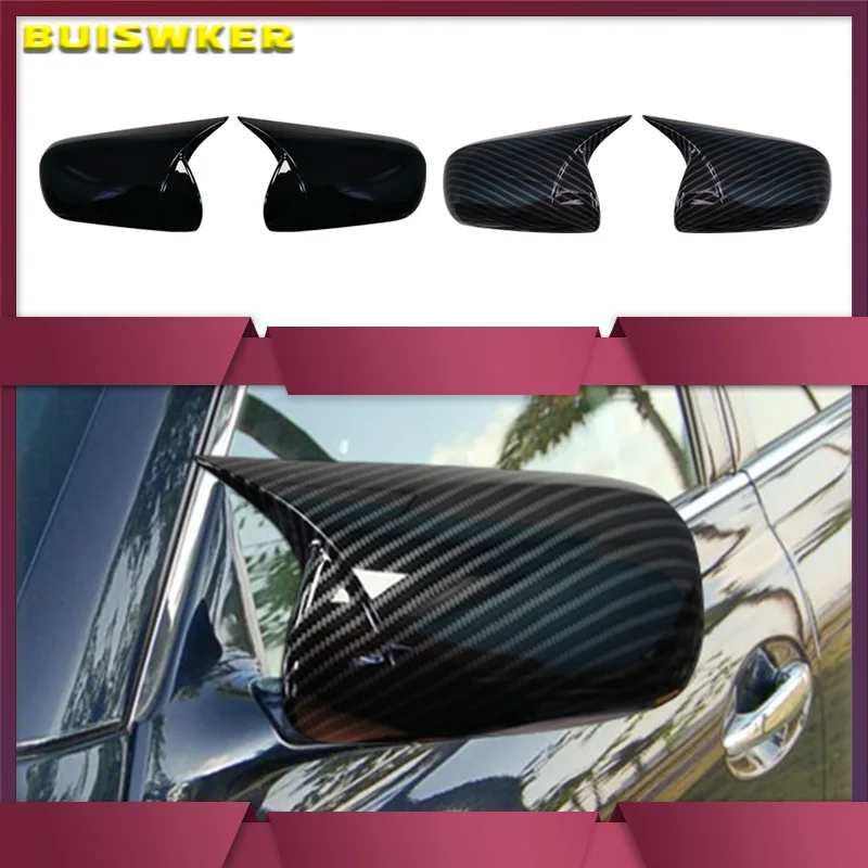 

For Toyota Mark X Reiz 2005-2007 Car Rearview Side Mirror Cover Wing Cap Exterior Door Rear View Case Trim Carbon Fiber Look