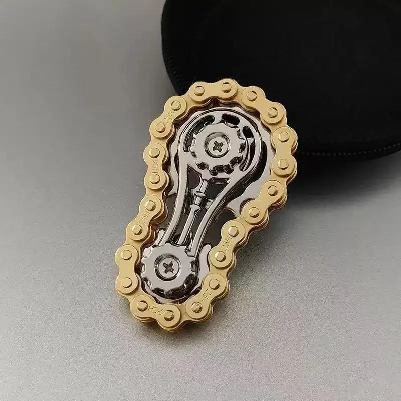 Metal chain wheel mechanical flywheel fingertip gyroscope anti pressure anxiety bicycle chain adult boring stress relief toy