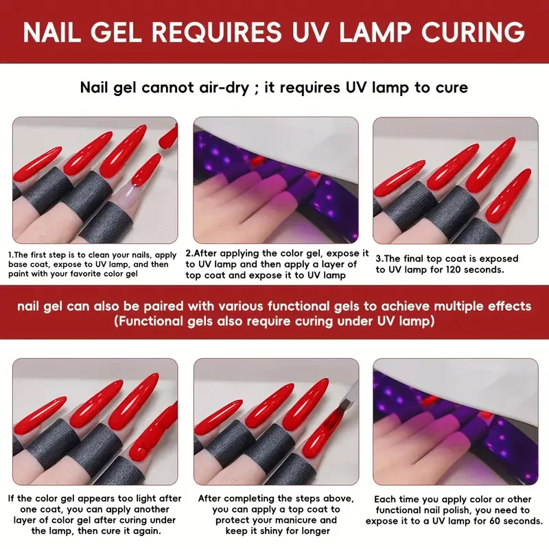 Super Schwarz Weiß Rot Gel-Nagellack 15ml, UV-LED Soak-Off Nagellack, Langanhaltender Hochglanz für Salon und Heimgebrauch Nagelkunst – Detail 4
