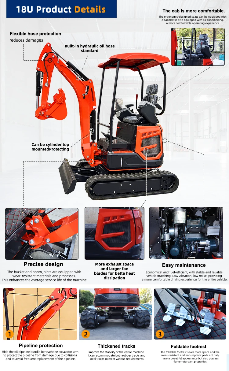Mini Excavator Hydraulic Crawl - огляд і ціна Agriculture Farming Services