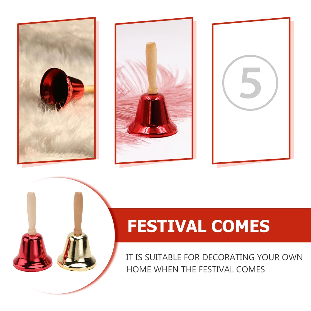 

2pcs Hand Decorative Call for Hotel Office Hospital Reception Service Bell Simple Design Multi-purpose Use Jingle Bells
