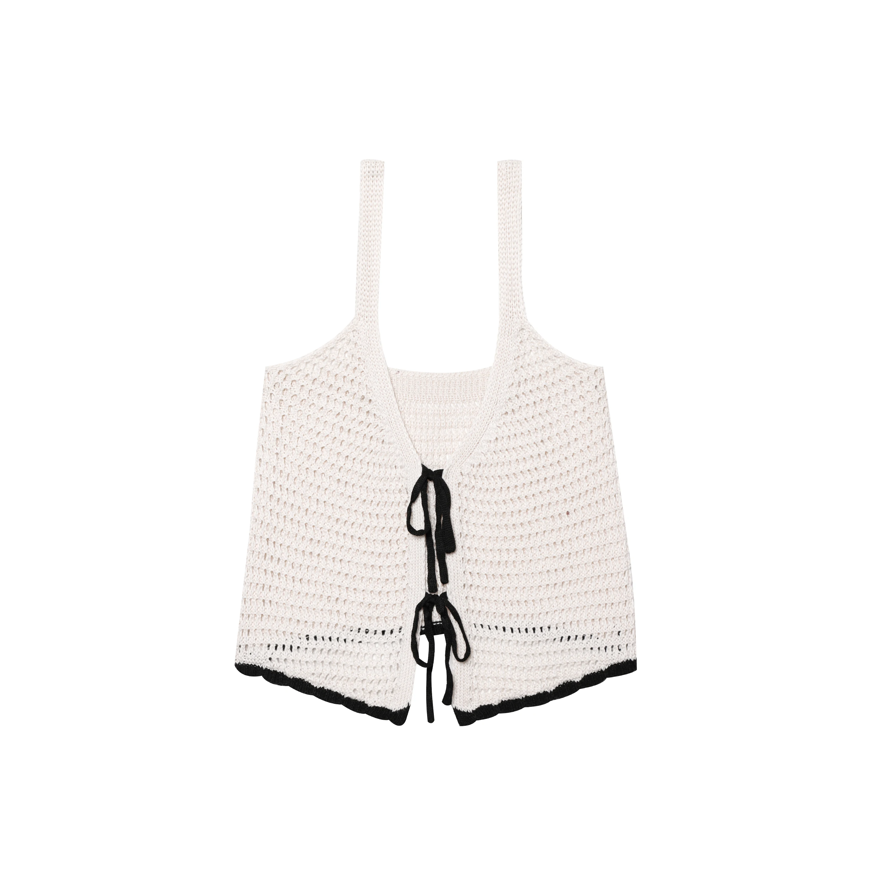 

ZAB Autumn New Women's Faion Knot Hook Knitting Top Straight Tube Polyester Fiber ort Sve V-ne Pure Color