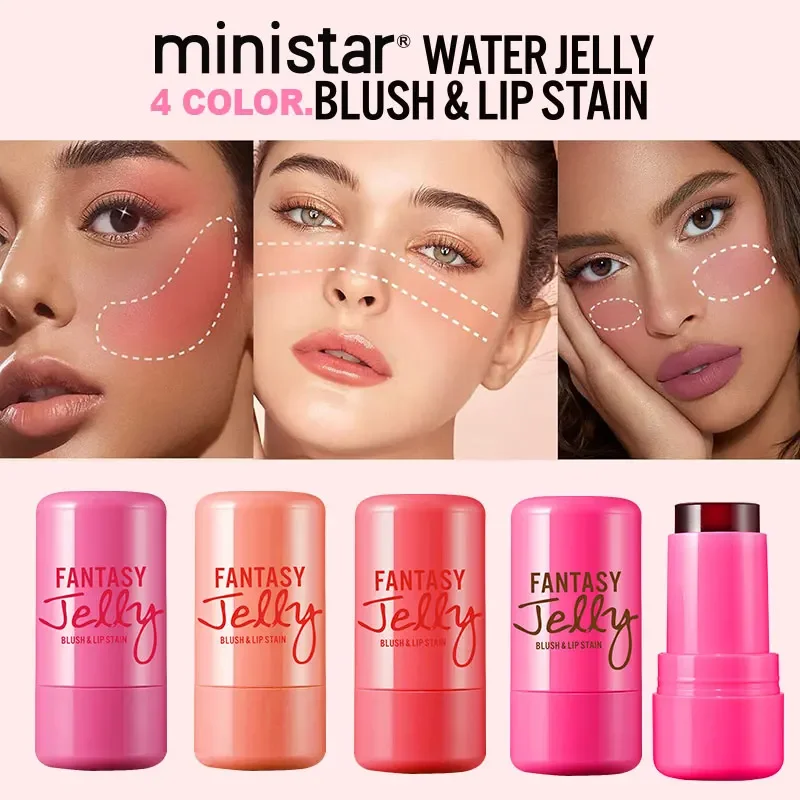 Colorete de gelatina de frutas, barra de brillo de labios, crema para resaltar, lápiz labial, mejilla, cara, sombreado, colorete, brillo de labios, maquillaje coreano
