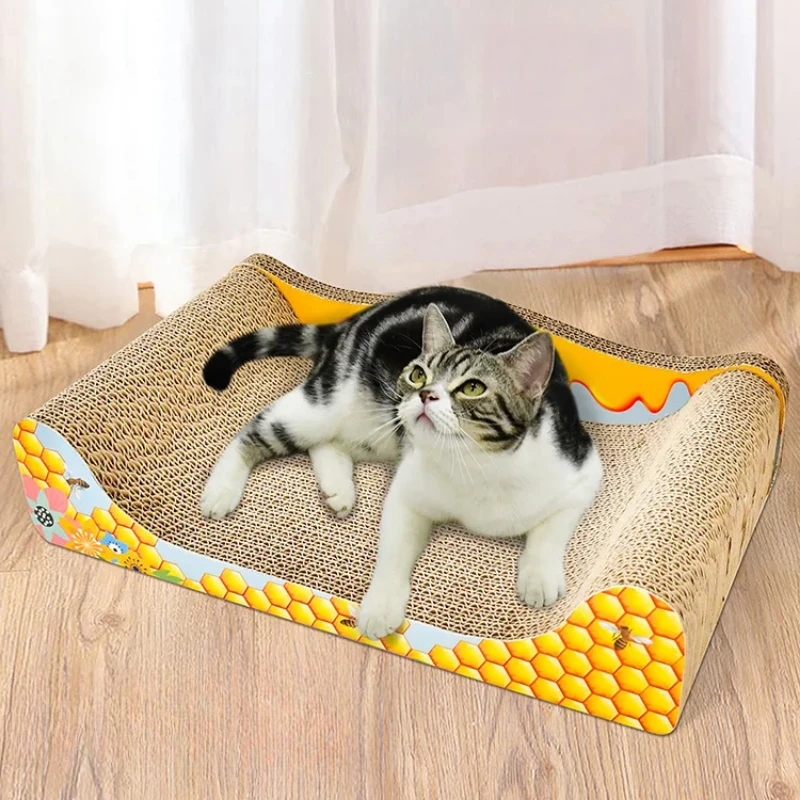 Cat Scratcher Sofa Shape Bed Scratching Corrugated Scratch Board Pet Toys for Indoor Cats Cat Rest Spot Interactive