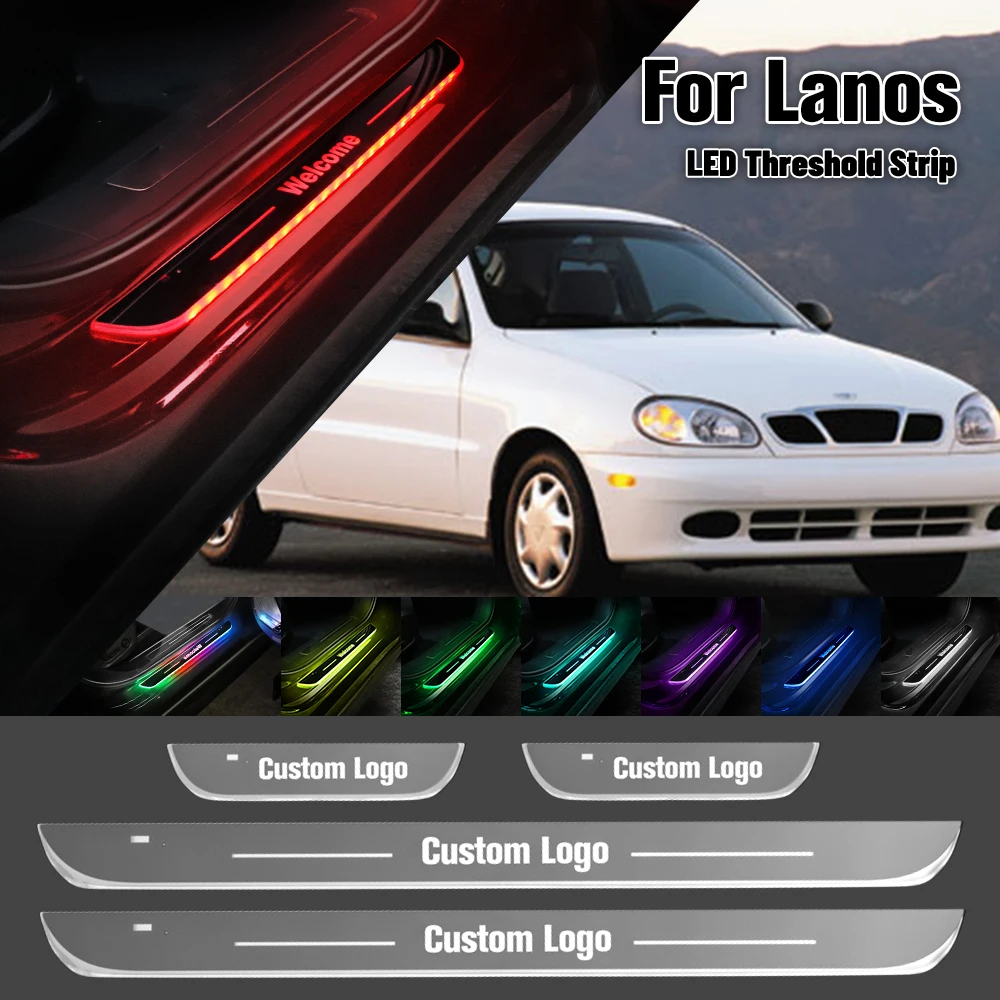 

For Daewoo Lanos 1997-2005 Car Door Sill Light Customized Logo LED 2001 2002 2003 2004 Welcome Threshold Pedal Lamp Accessories
