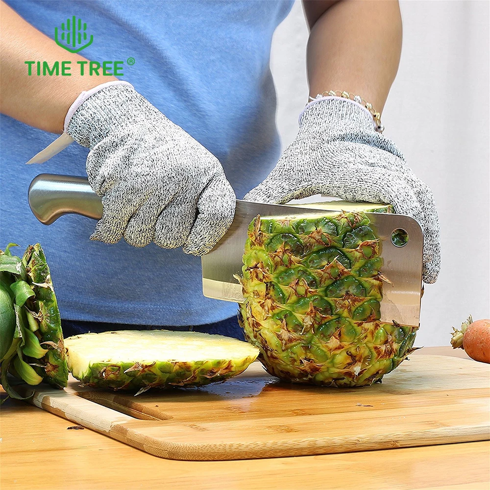 

Cutting Resistant Wear-Resistant Gloves Grey Color Food Grade Kitchen Protection Anti-Cut Outdoor Gardening Fishing Gloves Use
