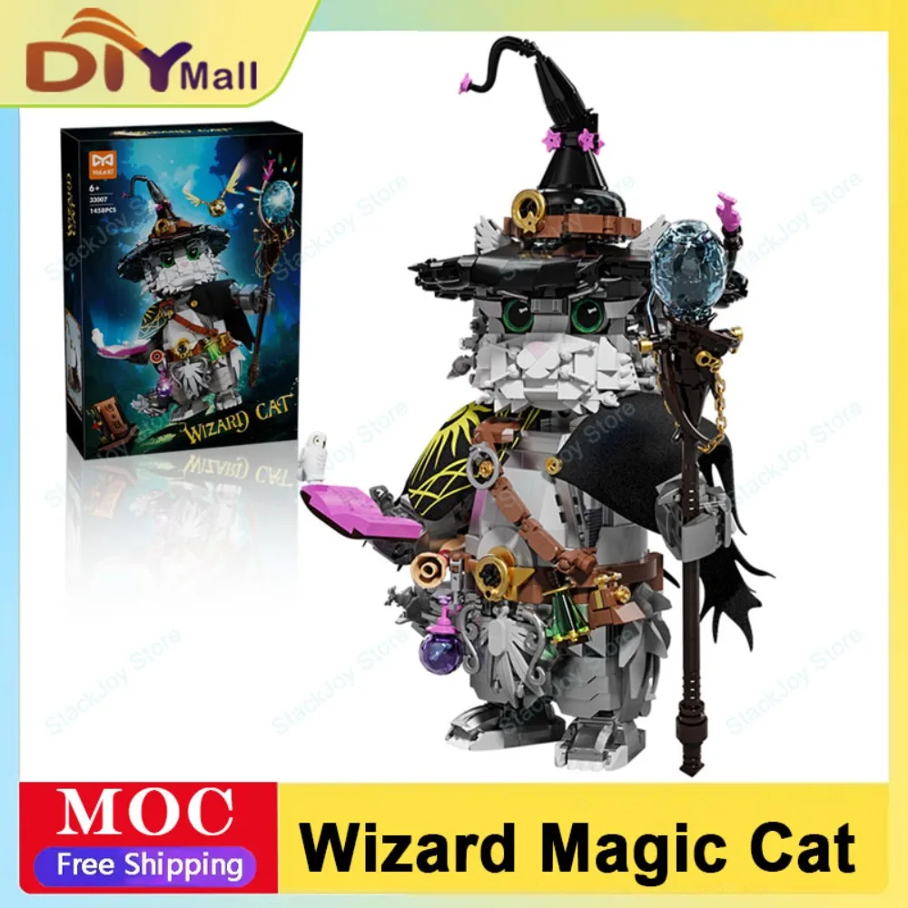 

MOC 3358 шт., волшебный кот, набор строительных блоков, фантазийная модель животного, сделай сам, обучающая сборная игрушка для детей и взрослых, креативный подарок
