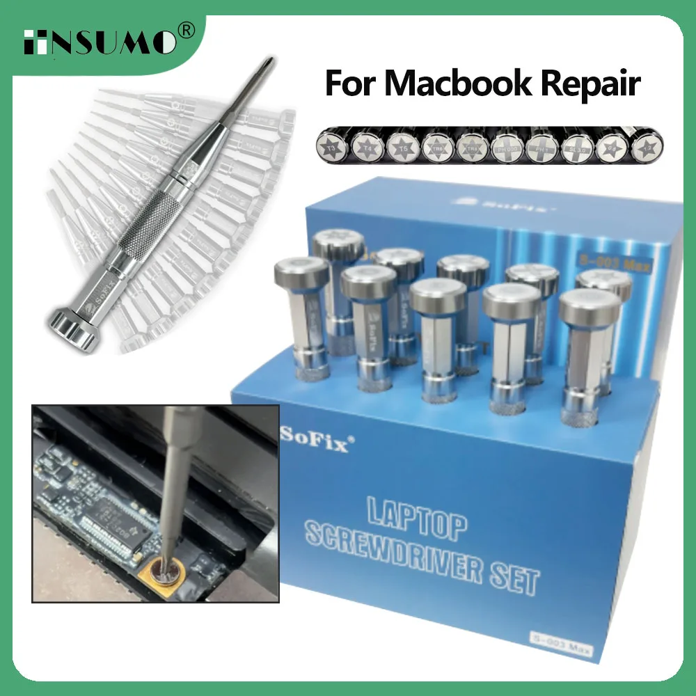

Набор отверток Sofix S-003Max для Macbook, установка для снятия винтов мобильного телефона для планшетов Microsoft, полнодиапазонный инструмент для ремонта