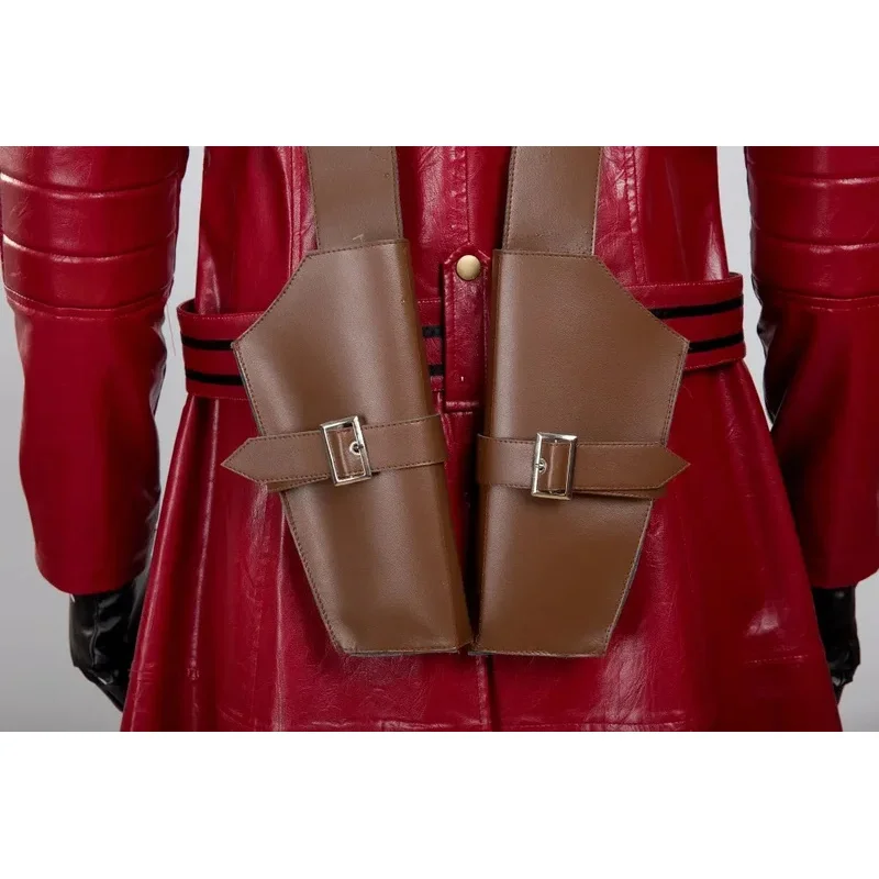 Halloween Dante Cosplay Costume Red Leather Trench Coat Pants Outfit Full Set and Individual Items Are Sold Man Suit Custom Made