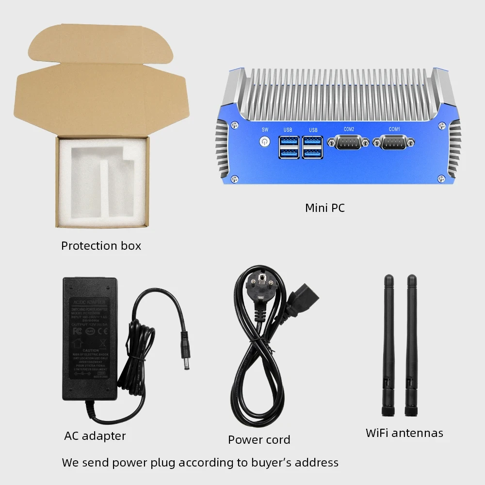 Intel Core I7-5500U Mini PC with 4xUSB3.0 1xHDMI 1xVGA 2xDB9 RS232 Support WiFi Linux Computer for Industrial Windows10 Ready