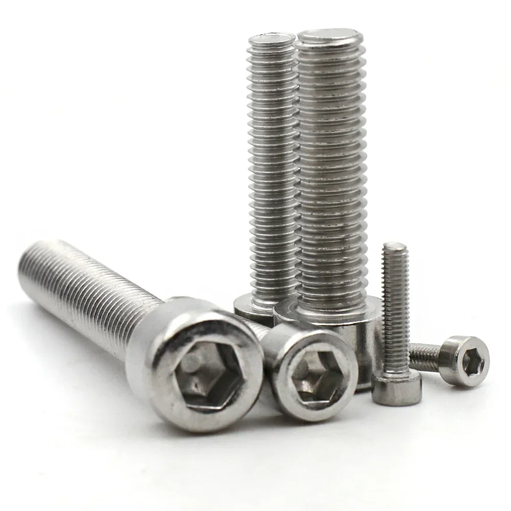 50-5pcs M1.6 M2 M3 M4 M5 M6 M8 CM 304 A2-70 Stainless Steel Hexagon Hex Socket Cylinder Cap Head Screws Bolt DIN912 L=3-60mm