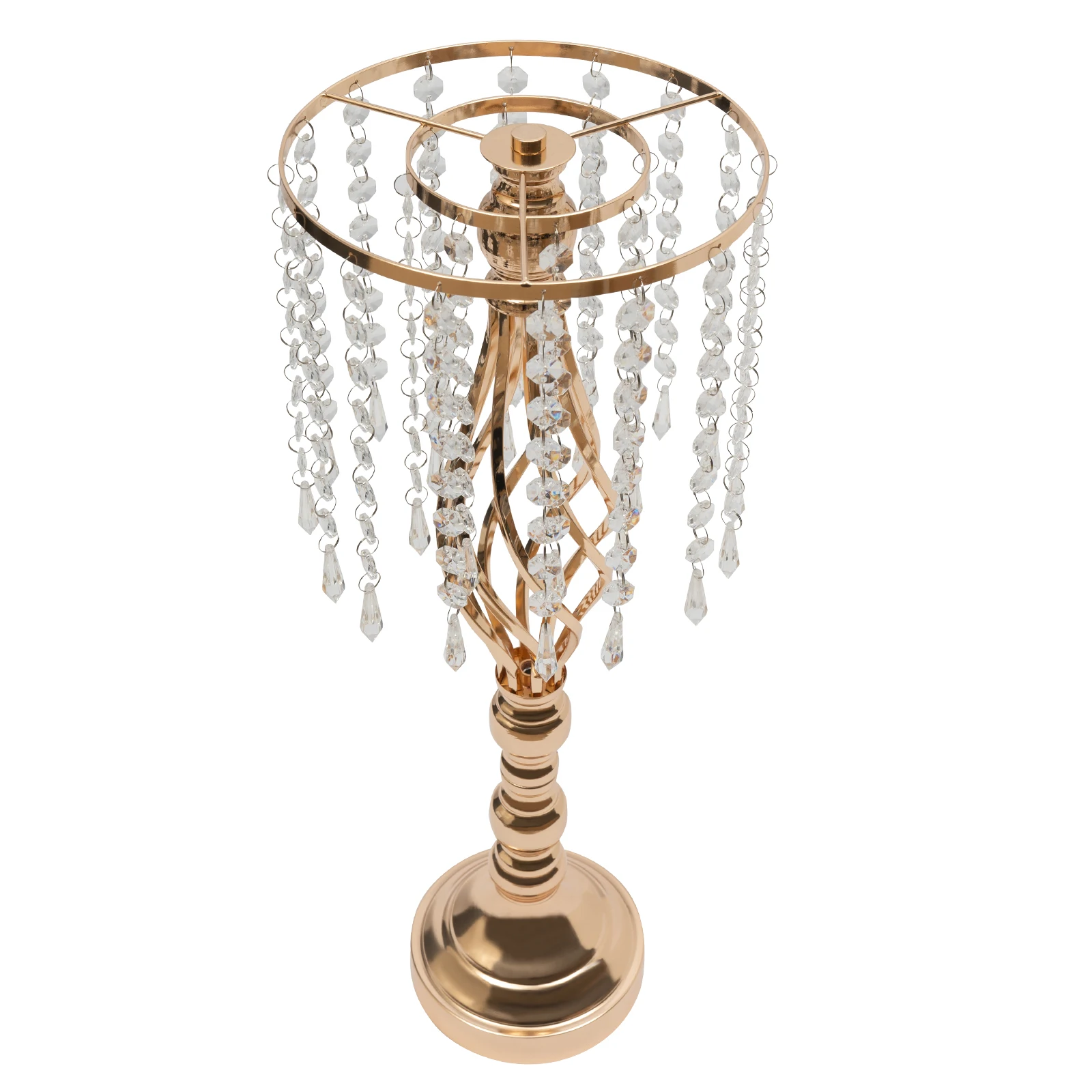 55cm Crystal Flower Stand Wedding Road Lead Flower Holders Centerpiece Floral Vases for Reception Tables 6 Pcs, Silver/Gold image 5
