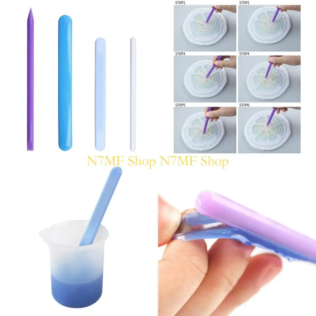 N7MF 4PCS راتنجات الإيبوكسي الفنية الصب الدفوذي