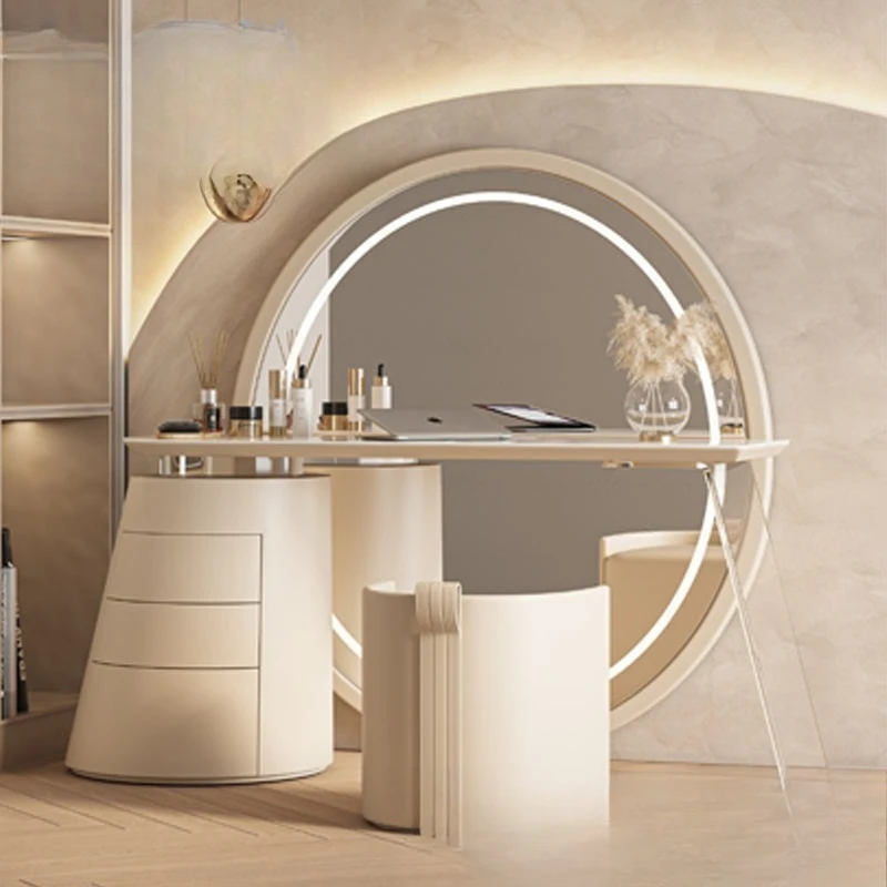 

Italian simple light luxury dresser minimalist modern high-end makeup table with full-body mirror foreign trade one piece hair