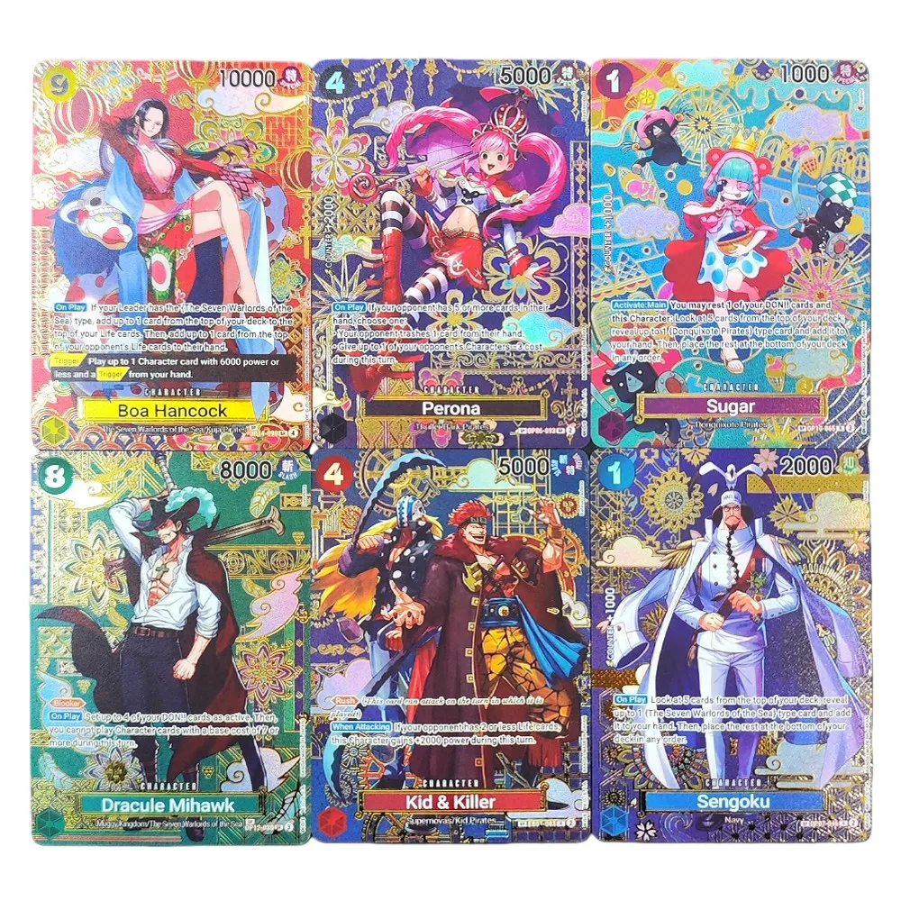 

Diy One Piece Op14 Sp Card The Azure Sea Seven Hancock Perona Mihawk Sengoku Kid Killer Sugar Английская коллекция Tcg Anime Card