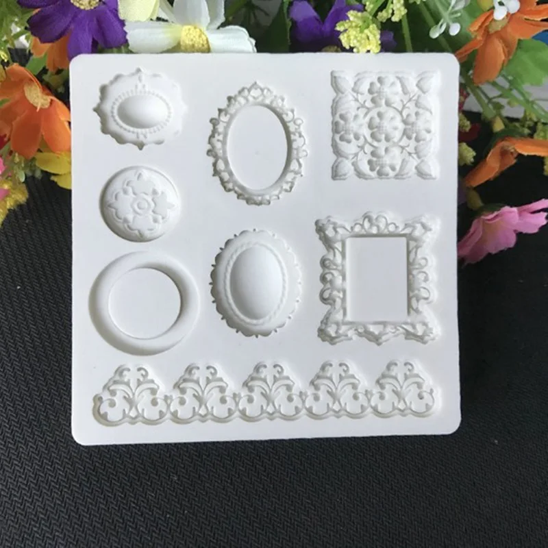 New European Retro Relief Pattern Jewelry 3D Silicone Molds Fondant Cake Decorating Tools Cake Moulds Baking Tools