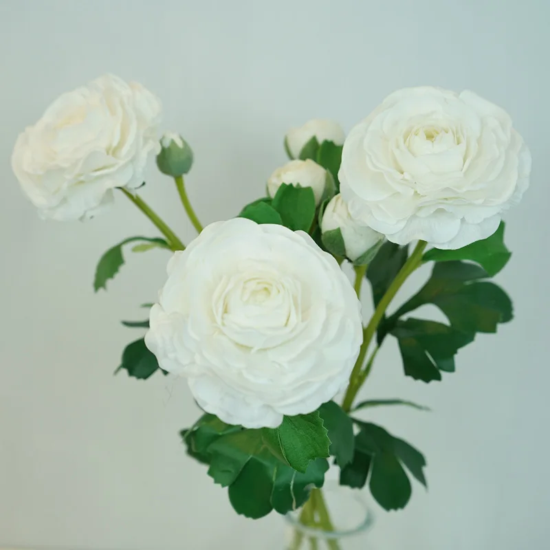 4-teiliges Set, feuchtigkeitsspendend, 3-köpfige künstliche Lotusblumen mit echtem Haptikgefühl, Hochzeitsdekoration, Brautstrauß, Heimdekoration, Ornamente – Detail 13