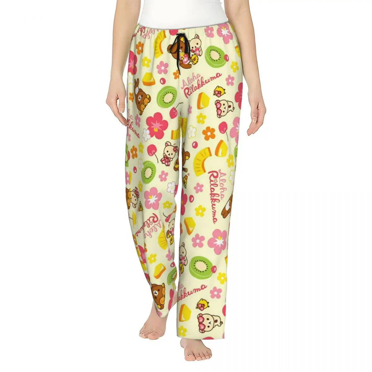 

Rilakkumas Girl's Loungewear pants Loose Fit Cute Cartoon Pajama Pants Home Pj Bottoms